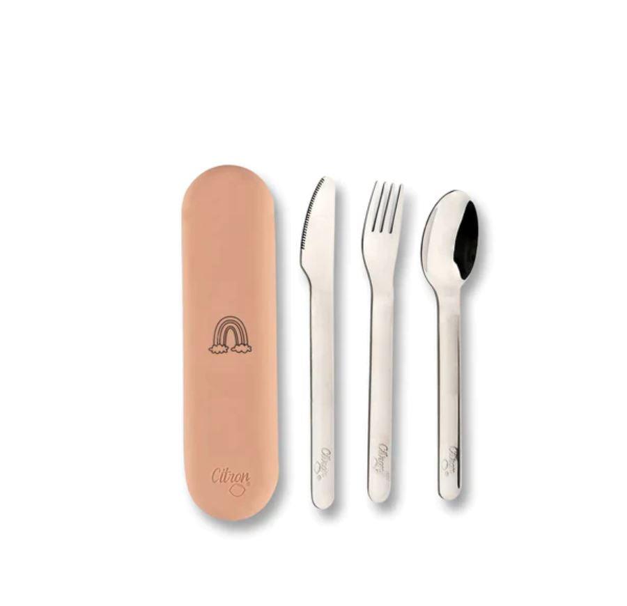 Citron Cutlery Set with Silicon Case 10m+ | The Nest Attachment Parenting Hub