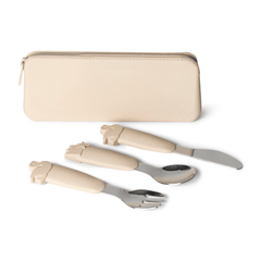 Citron Silicone Cutlery Set with Pouch | The Nest Attachment Parenting Hub