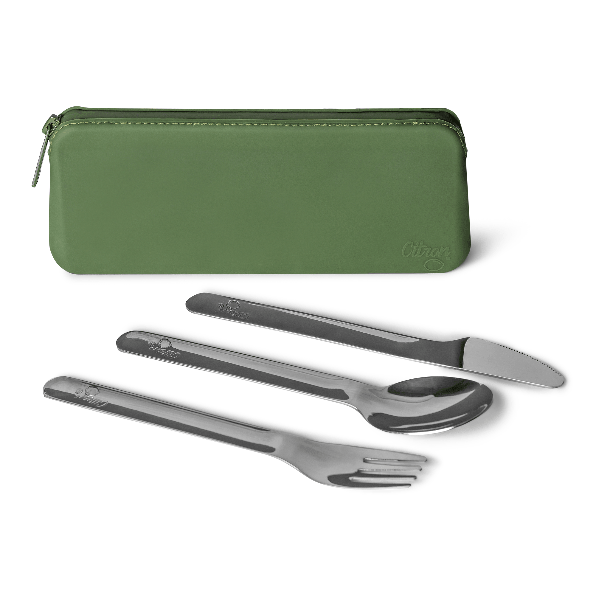 Citron Stainless Steel Cutlery with Pouch | The Nest Attachment Parenting Hub