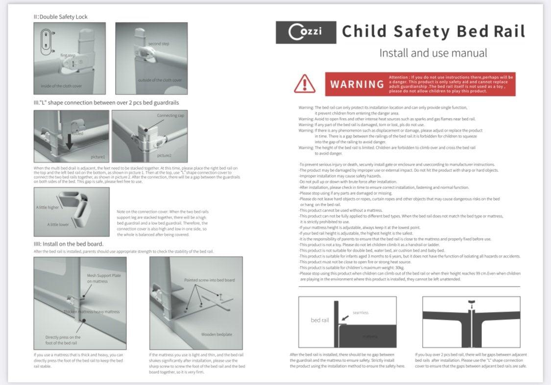 Cozzi Safety Bedrails 1.8m | The Nest Attachment Parenting Hub