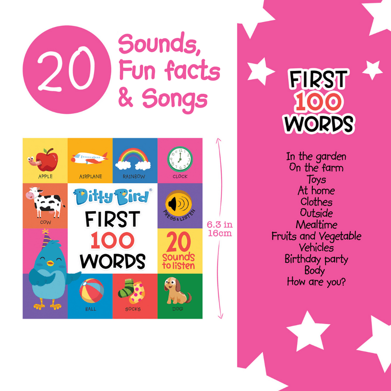 Ditty Bird First 100 Words Sound Board Book | The Nest Attachment Parenting Hub