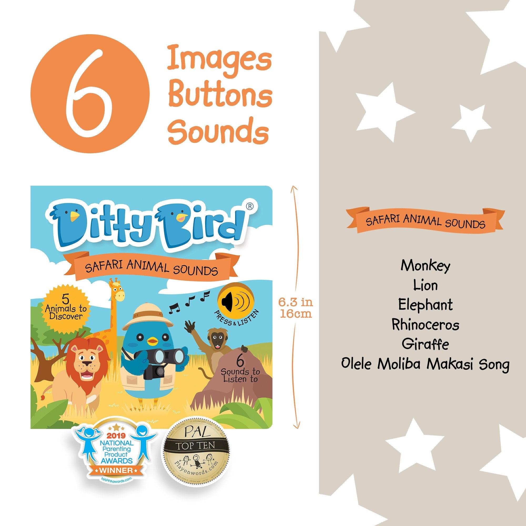 Ditty Bird Musical Books Safari Animal Sounds | The Nest Attachment Parenting Hub
