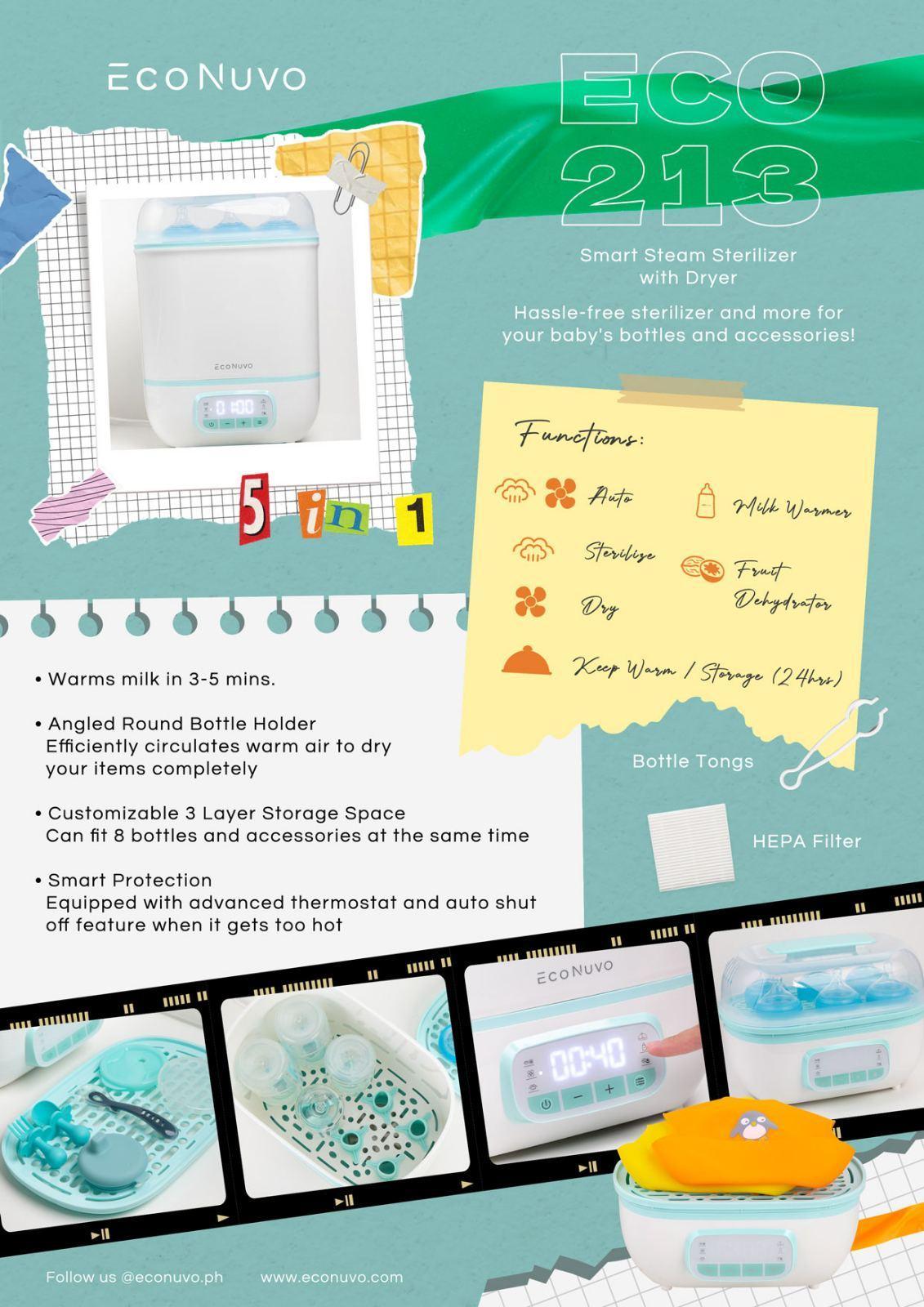 EcoNuvo Smart Steam Sterilizer (Eco213) | The Nest Attachment Parenting Hub