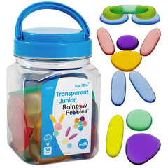 EDX Education Junior Rainbow Pebles in Mini Jar | Clear Colors | The Nest Attachment Parenting Hub