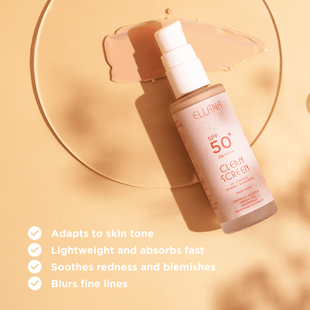 Ellana Minerals Clean Screen SPF 50+ PA++++ Oil Control Mineral Sunscreen | The Nest Attachment Parenting Hub