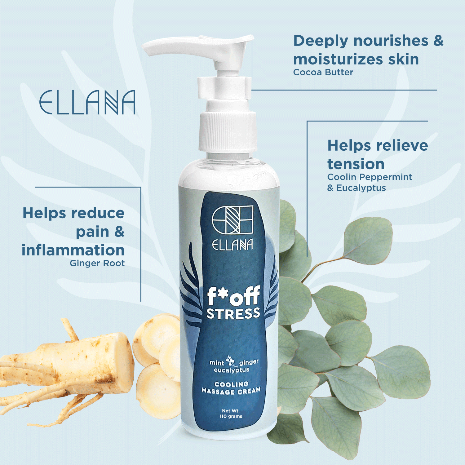 Ellana Minerals F*off Stress - Pain Relief - Cooling Massage Cream | The Nest Attachment Parenting Hub