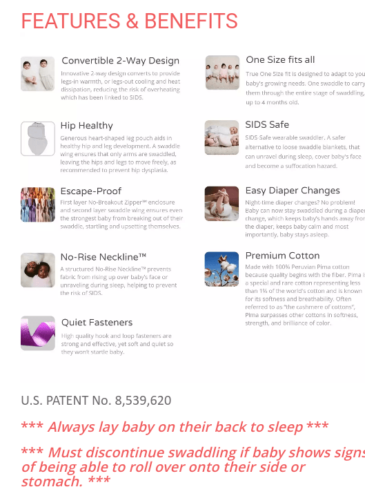 Embe Babies One-sized 2-Way Classic Wearable Swaddle | The Nest Attachment Parenting Hub