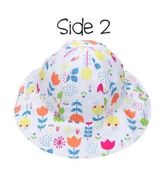 FlapJackKids Reversible Baby & Kids Patterned Sun Hat Flower & Butterfly | The Nest Attachment Parenting Hub