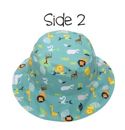 FlapJackKids Reversible Baby & Kids Patterned Sun Hat Grey Zoo | The Nest Attachment Parenting Hub
