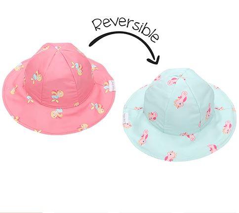 FlapJackKids Reversible Baby & Kids Patterned Sun Hat Mermaid & Seahorse | The Nest Attachment Parenting Hub