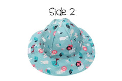 FlapJackKids Reversible Baby & Kids Patterned Sun Hat Pink Zoo | The Nest Attachment Parenting Hub