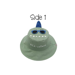 FlapJackKids UPF50 Cotton 3d Bucket Hats - Dino & Surfer Dino | The Nest Attachment Parenting Hub