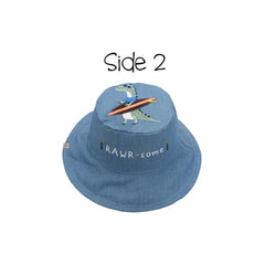 FlapJackKids UPF50 Cotton 3d Bucket Hats - Dino & Surfer Dino | The Nest Attachment Parenting Hub