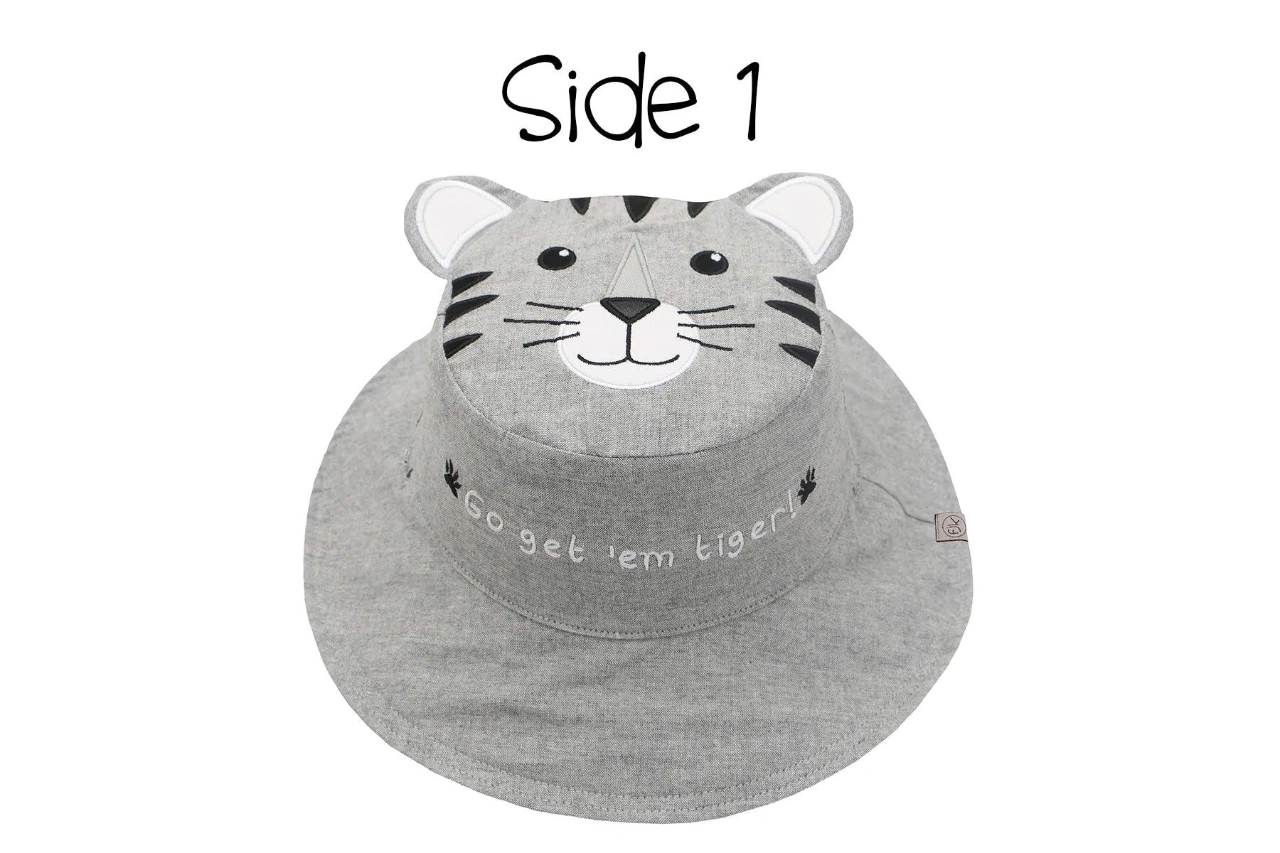FlapJackKids UPF50 Cotton 3d Bucket Hats - Tiger & Safari Truck | The Nest Attachment Parenting Hub