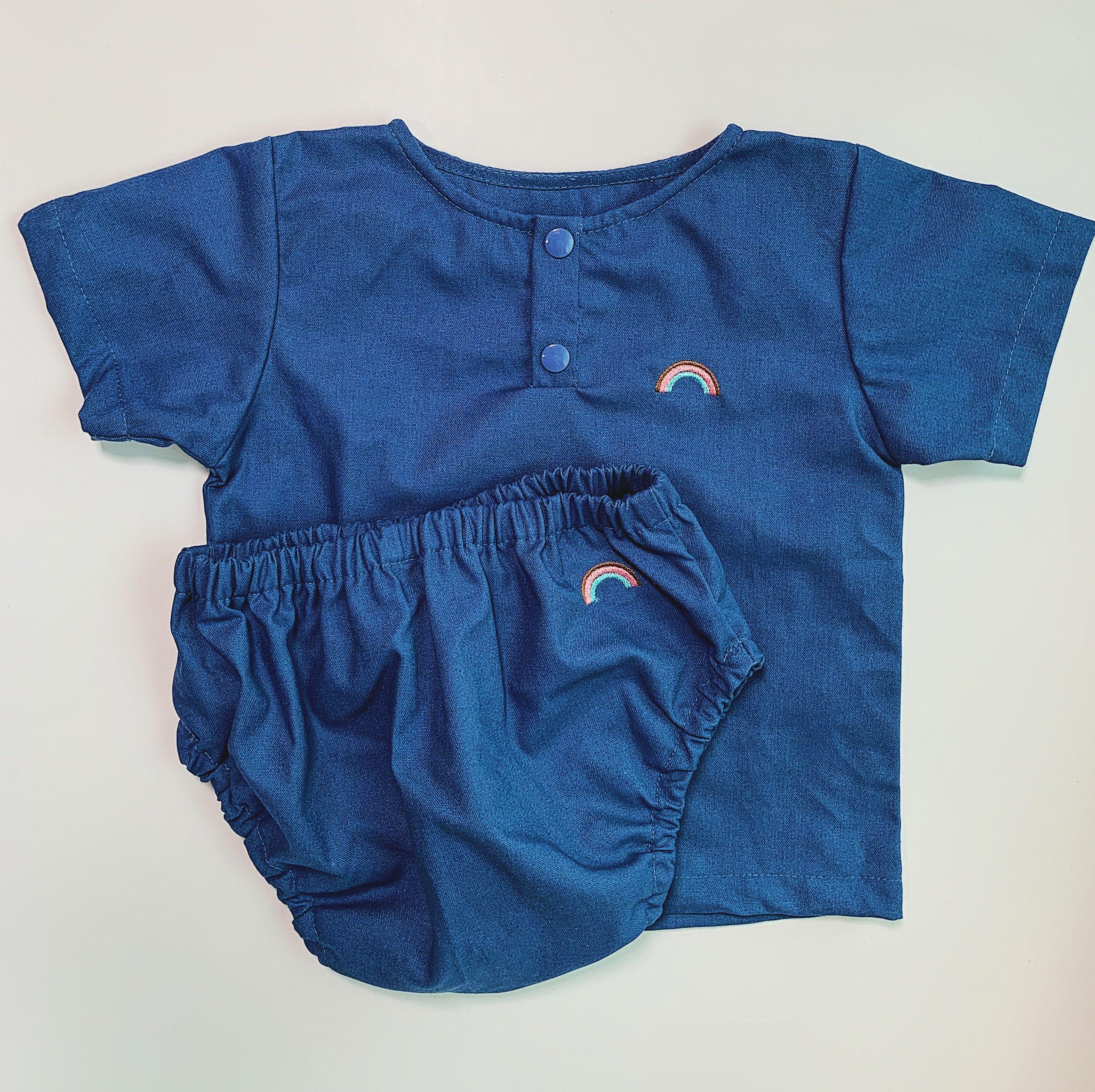 Gav + Icia Caleb Co-ords - Denim Blue | The Nest Attachment Parenting Hub