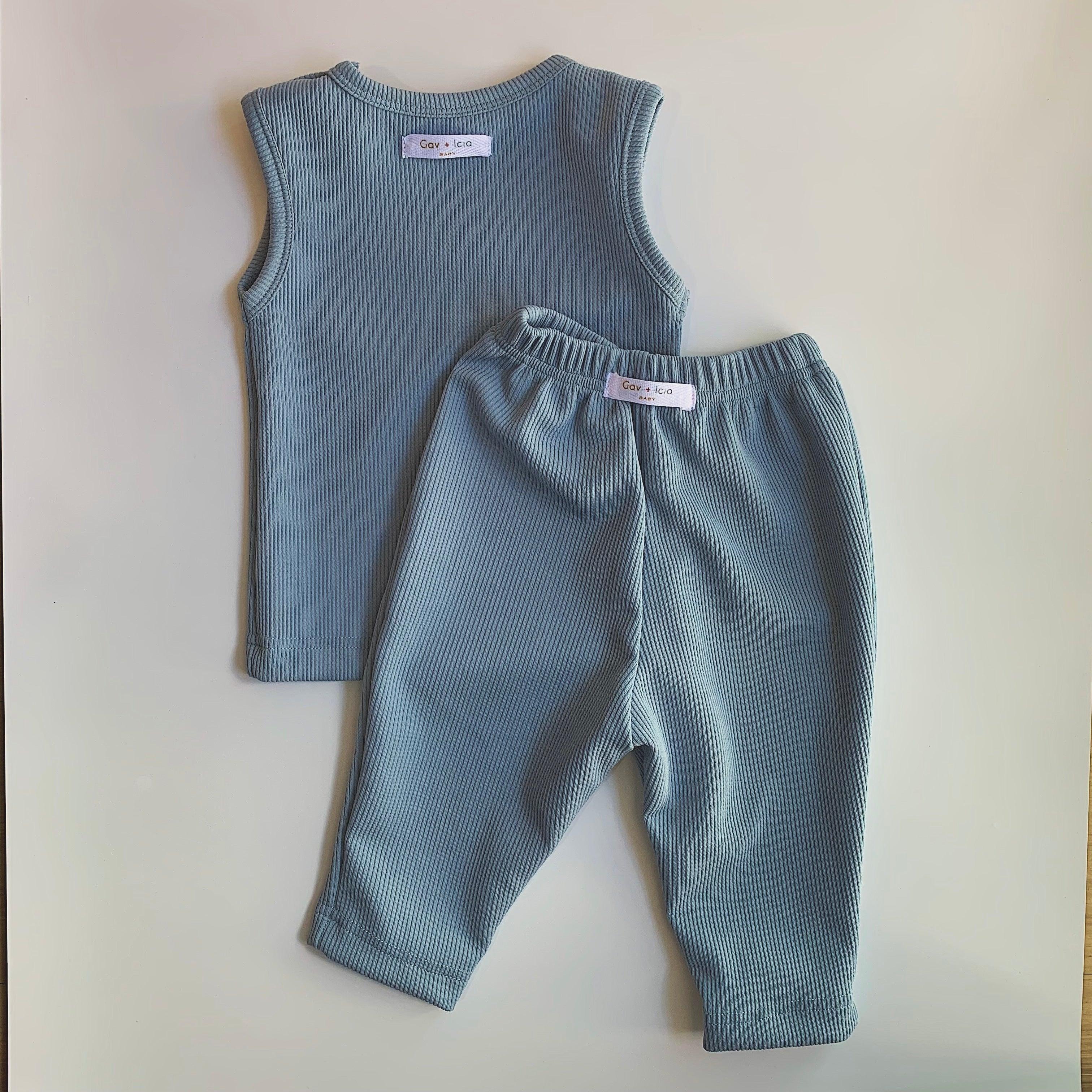 Gav + Icia Pete Co-ords - Dusty Blue | The Nest Attachment Parenting Hub