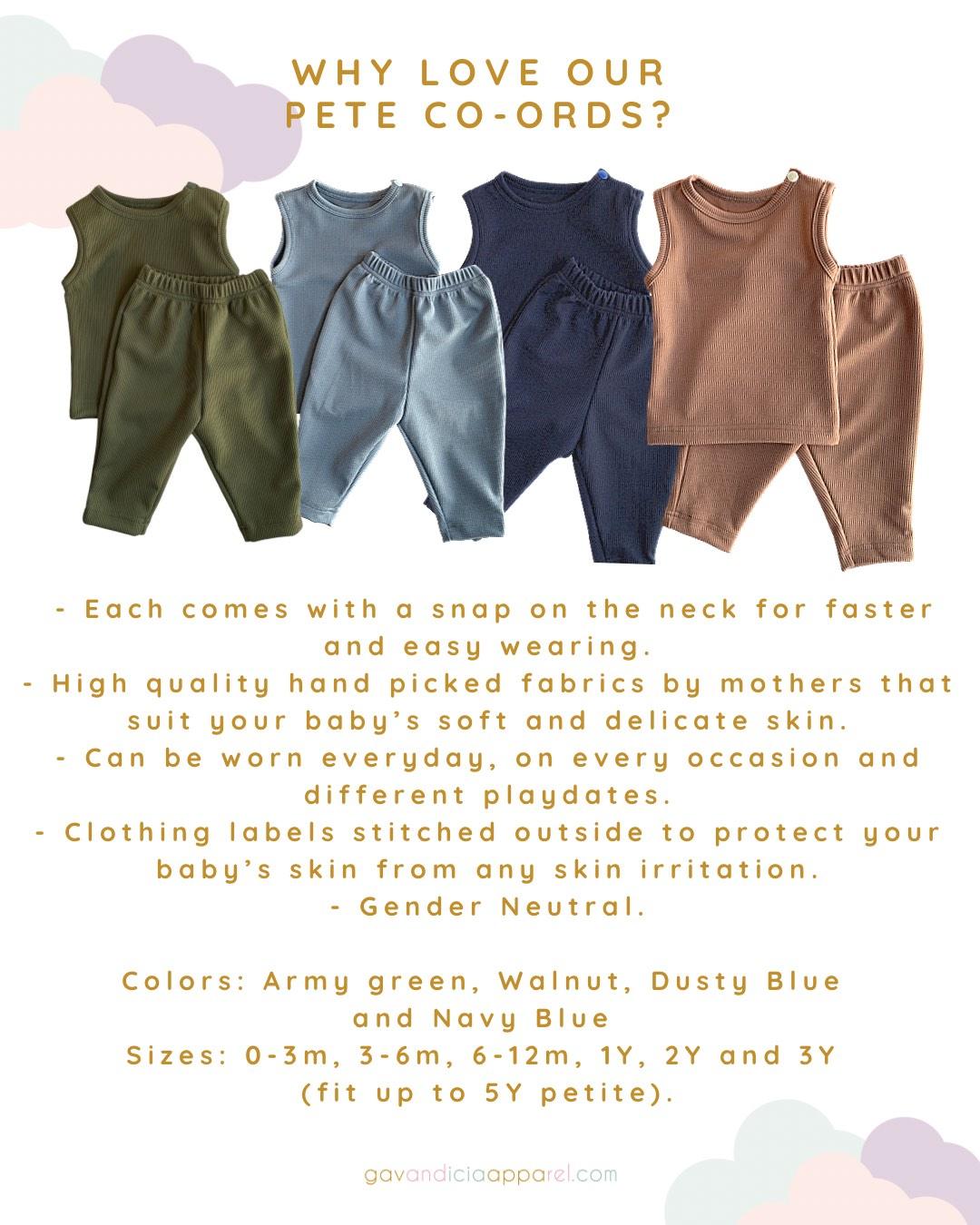 Gav + Icia Pete Co-ords - Dusty Blue | The Nest Attachment Parenting Hub