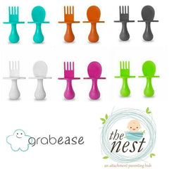 Grabease First Self Feeding Utensil Set of Spoon and Fork for Toddlers | The Nest Attachment Parenting Hub