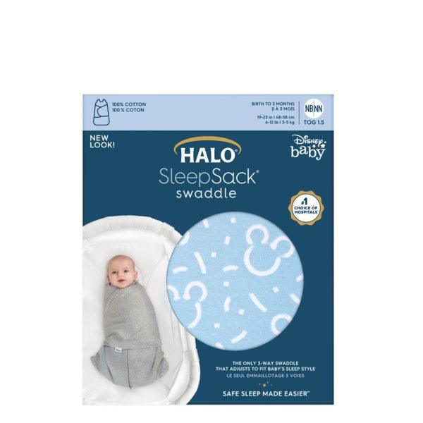 Halo Sleepsack Swaddle – Confetti Disney Mickey Blue | The Nest Attachment Parenting Hub
