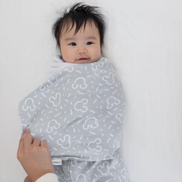 Halo Sleepsack Swaddle Confetti Disney Mickey Grey The Nest Attachment Parenting Hub