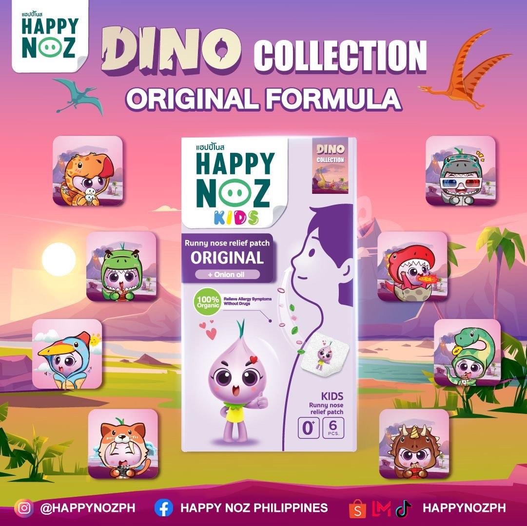 Happy Noz Organic Onion Sticker Original Formula Dino Collection 6pcs | The Nest Attachment Parenting Hub