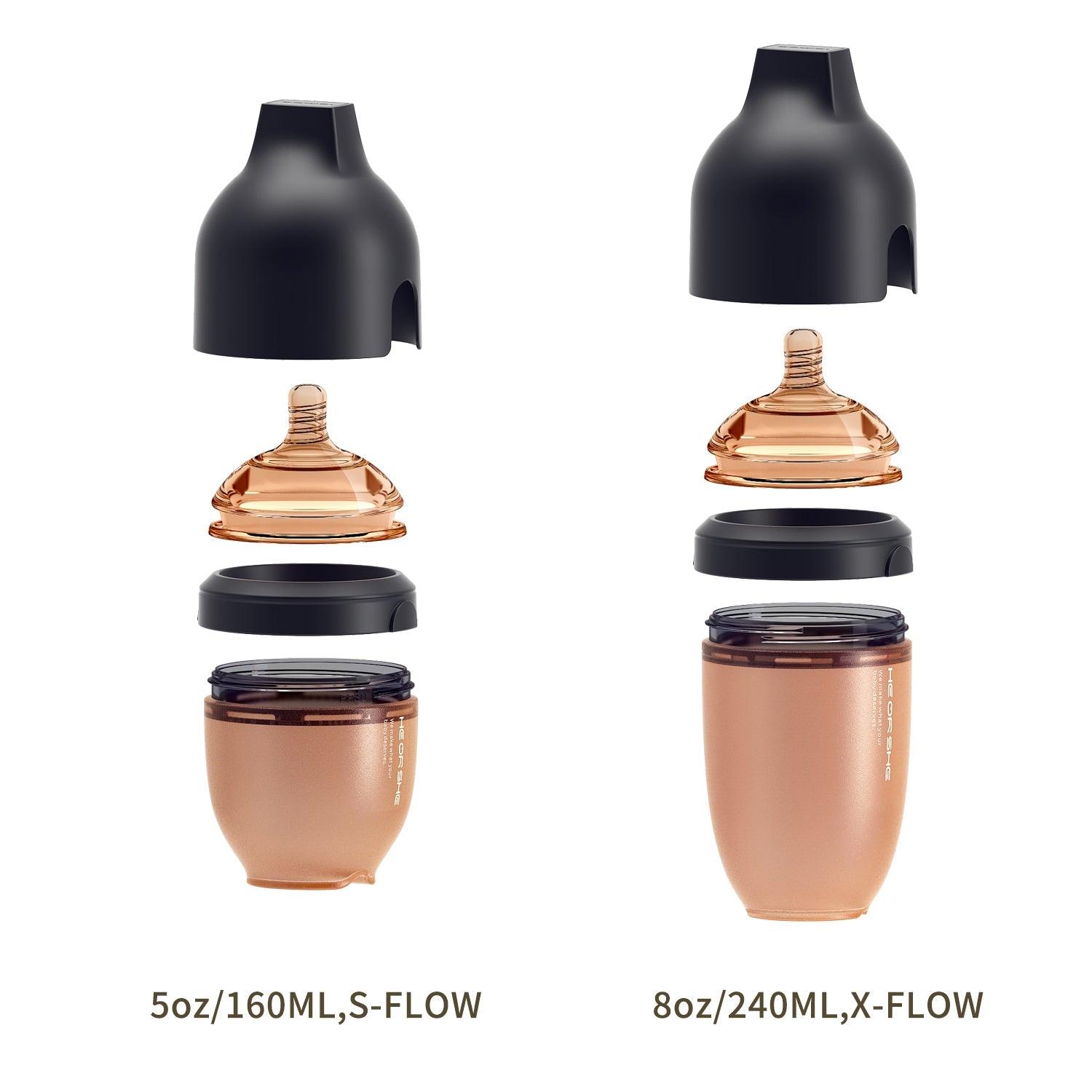 He or She Ultra Wide Neck Baby Bottle 8oz | The Nest Attachment Parenting Hub