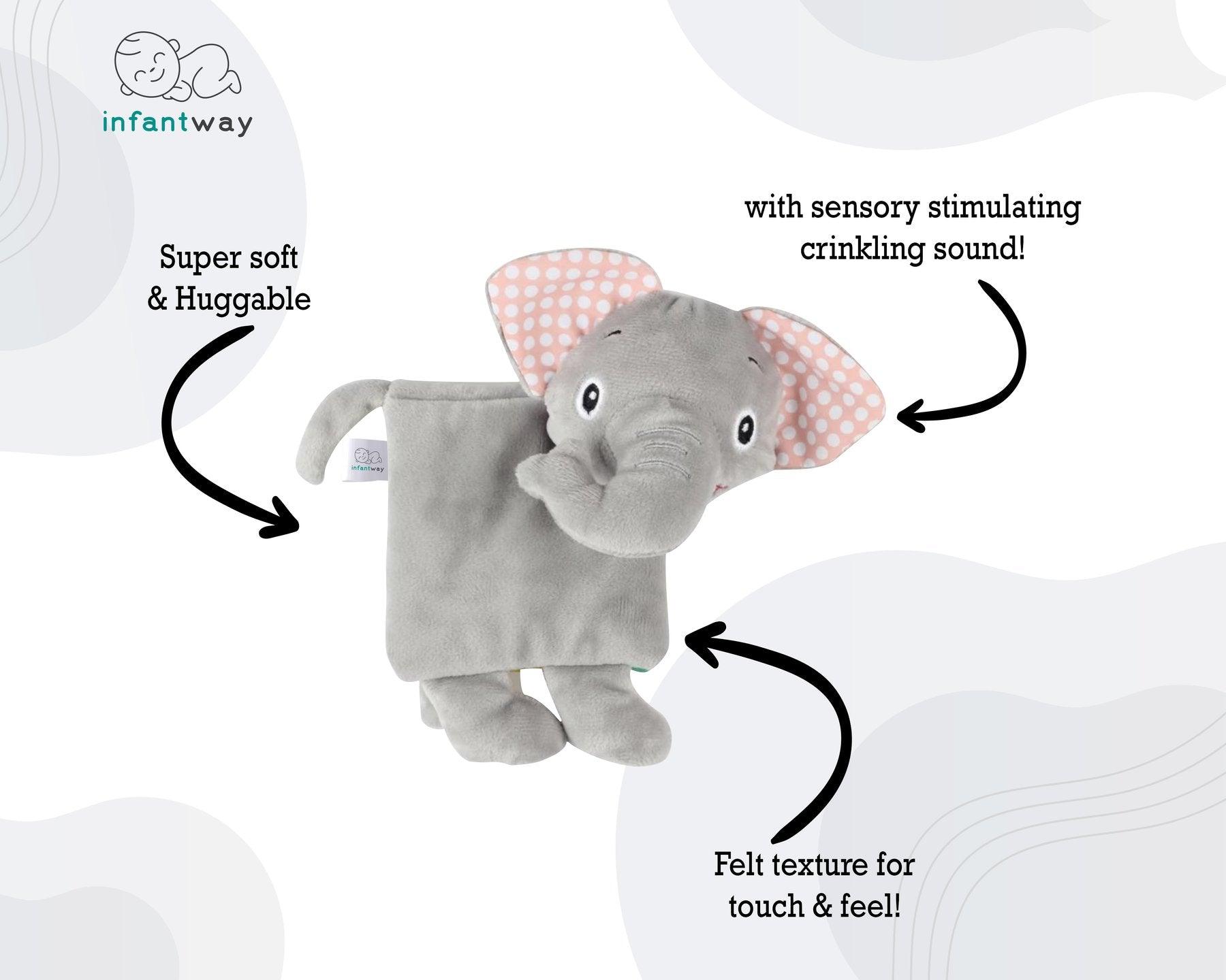 Huggabooks Elephant Plush Toy Cloth Book | The Nest Attachment Parenting Hub