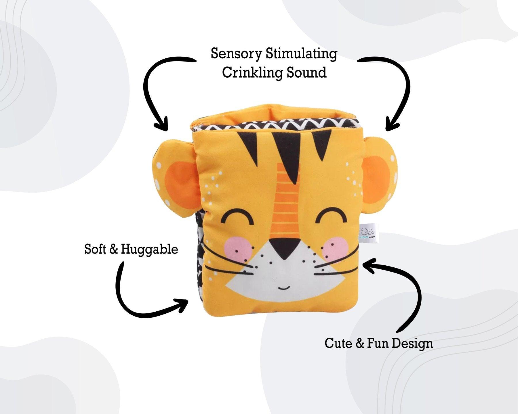 Huggabooks Tiger Puppet Cloth Book | The Nest Attachment Parenting Hub