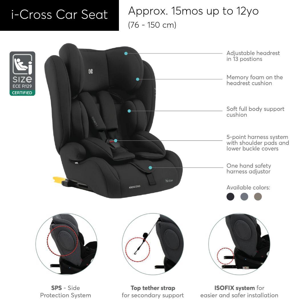 Kikkaboo Car seat 76-150 cm i-Cross i-SIZE | The Nest Attachment Parenting Hub