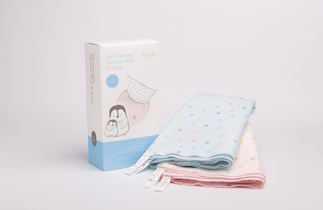 Iflin My Everyday Bamboo Burp & Nurse (2 in 1) | The Nest Attachment Parenting Hub
