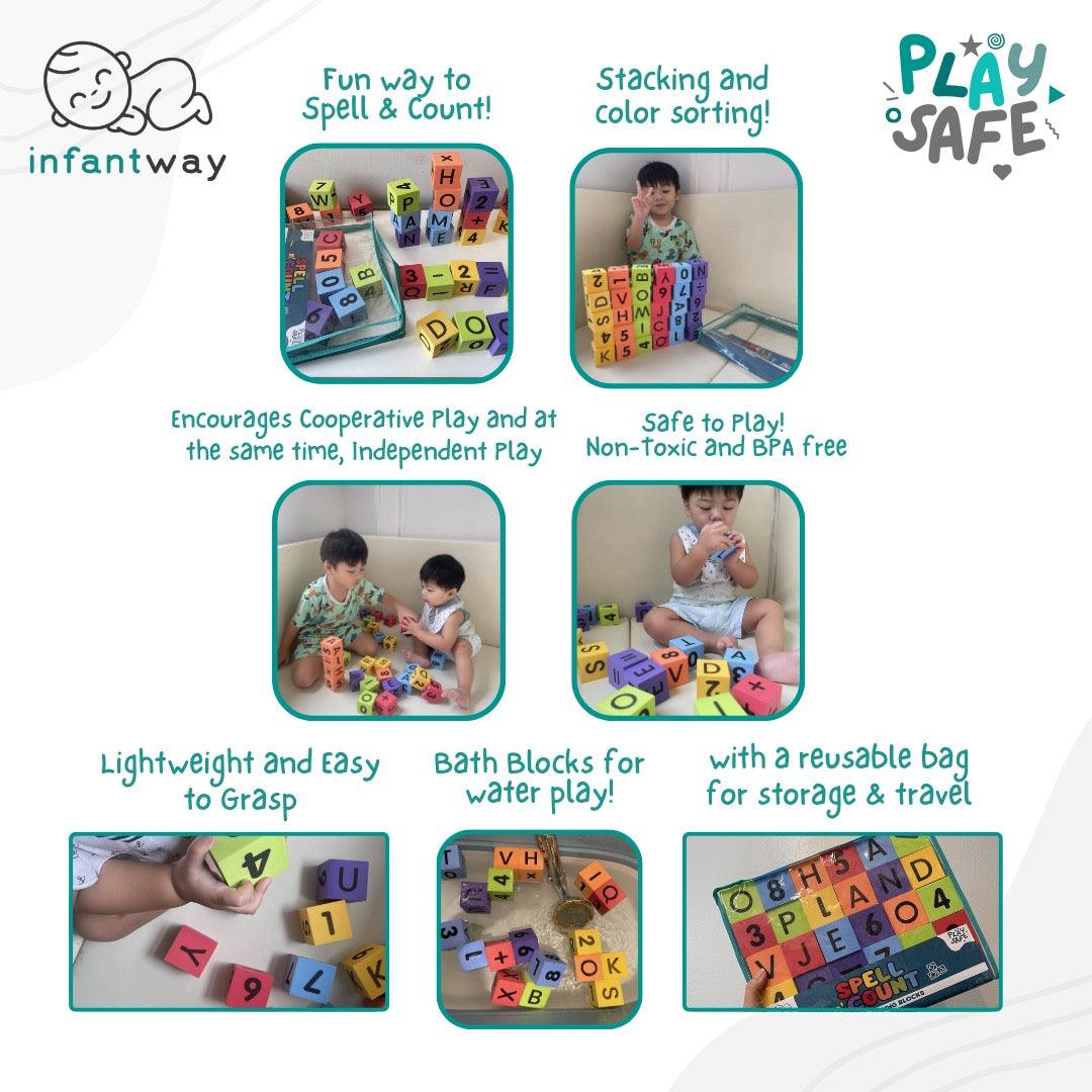 Infantway Playsafe Spell n' Count Soft Building Blocks | The Nest Attachment Parenting Hub