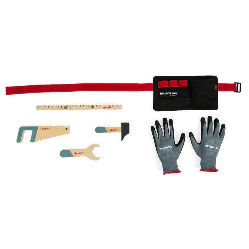 Janod Brico Kids Tool Belt and Gloves Set 3+ (J06475) | The Nest Attachment Parenting Hub