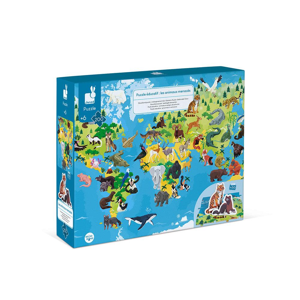 Janod Educational Puzzle Endangered Animals (J02676) | The Nest Attachment Parenting Hub
