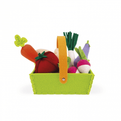 Janod Fabric Basket With 8 Vegetables (J06578) | The Nest Attachment Parenting Hub