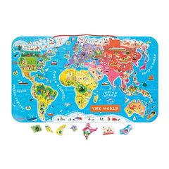 Janod Magnetic World Map Puzzle English Version (J05504) | The Nest Attachment Parenting Hub