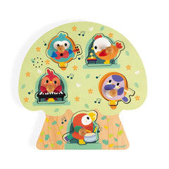 Janod Musical Puzzle Birdy Party (J07092) | The Nest Attachment Parenting Hub