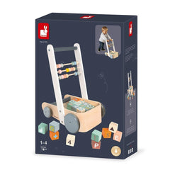 Janod Sweet Cocoon Cart with ABC blocks (J04408) | The Nest Attachment Parenting Hub
