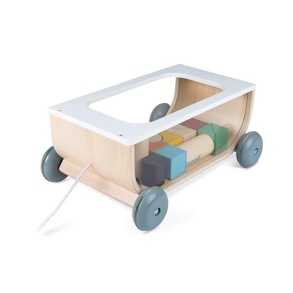 Janod Sweet Cocoon Cart With Blocks (J04407) | The Nest Attachment Parenting Hub