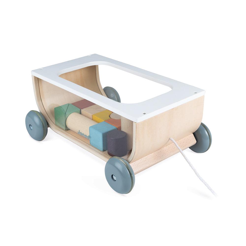Janod Sweet Cocoon Cart With Blocks (J04407) | The Nest Attachment Parenting Hub