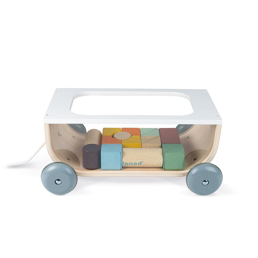 Janod Sweet Cocoon Cart With Blocks (J04407) | The Nest Attachment Parenting Hub