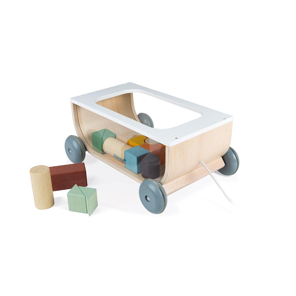 Janod Sweet Cocoon Cart With Blocks (J04407) | The Nest Attachment Parenting Hub