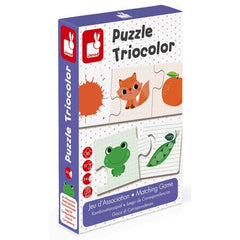 Janod Tricolor 20 piece Puzzle Matching Game (J02709) | The Nest Attachment Parenting Hub