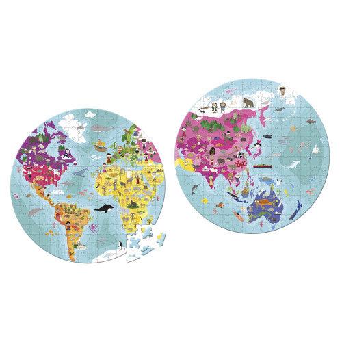Janod World Both Side Rounded Puzzle 208pcs (J02655) | The Nest Attachment Parenting Hub