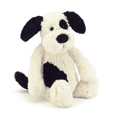 Jellycat Bashful Black and Cream Puppy Small | The Nest Attachment Parenting Hub