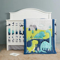 Juju Nursery Dinosaur Land 7 Piece Crib Bedding Set | The Nest Attachment Parenting Hub