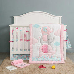 Juju Nursery Spring Elephants 7-Piece Crib Bedding Set | The Nest Attachment Parenting Hub