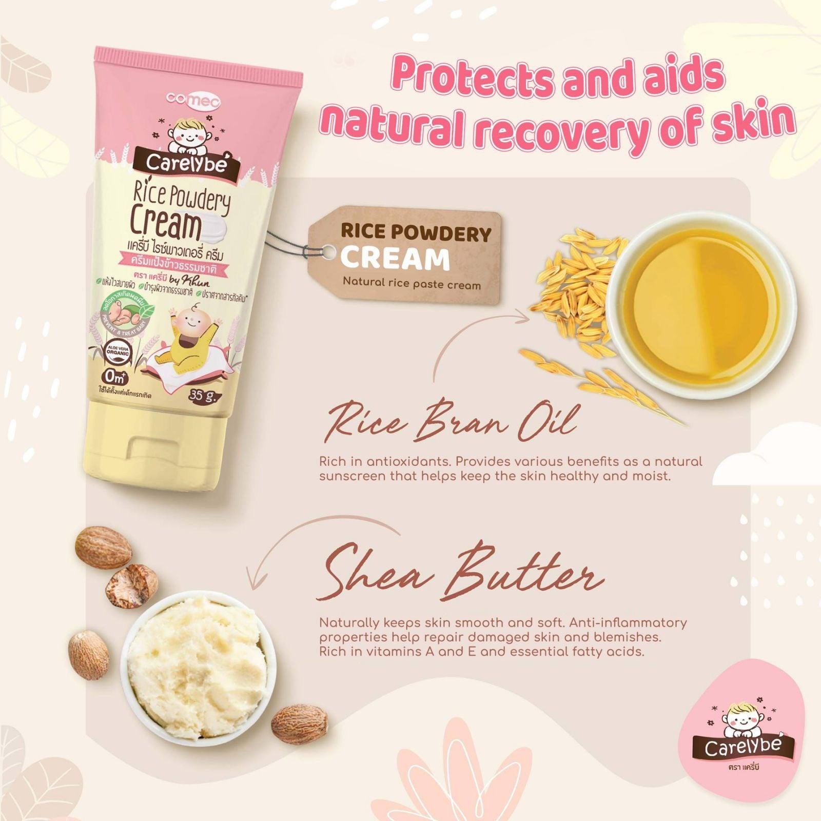 Khun Carelybe Rice Powder Cream 35ml | The Nest Attachment Parenting Hub