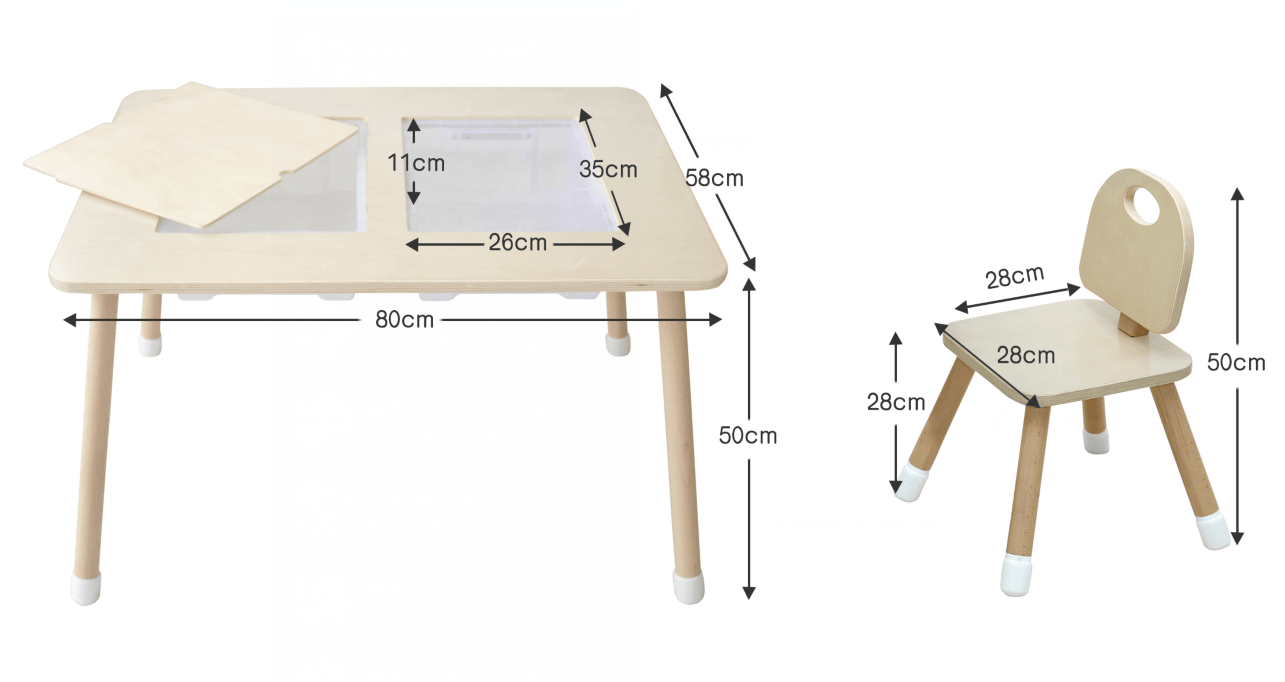 Kiddie Station Alexa Double Sensory Table w/ Chair TL-TC305 | The Nest Attachment Parenting Hub