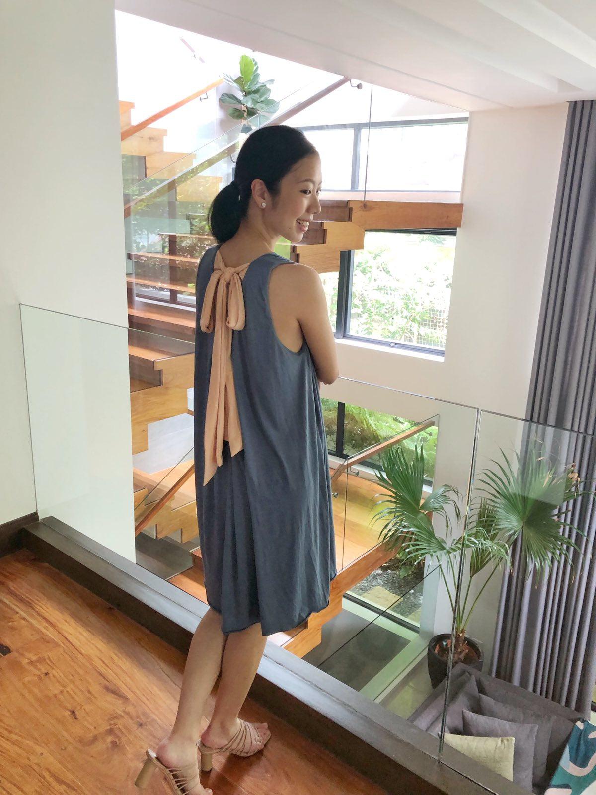La Señorita Elaine Dress (Blue/Nude) | The Nest Attachment Parenting Hub