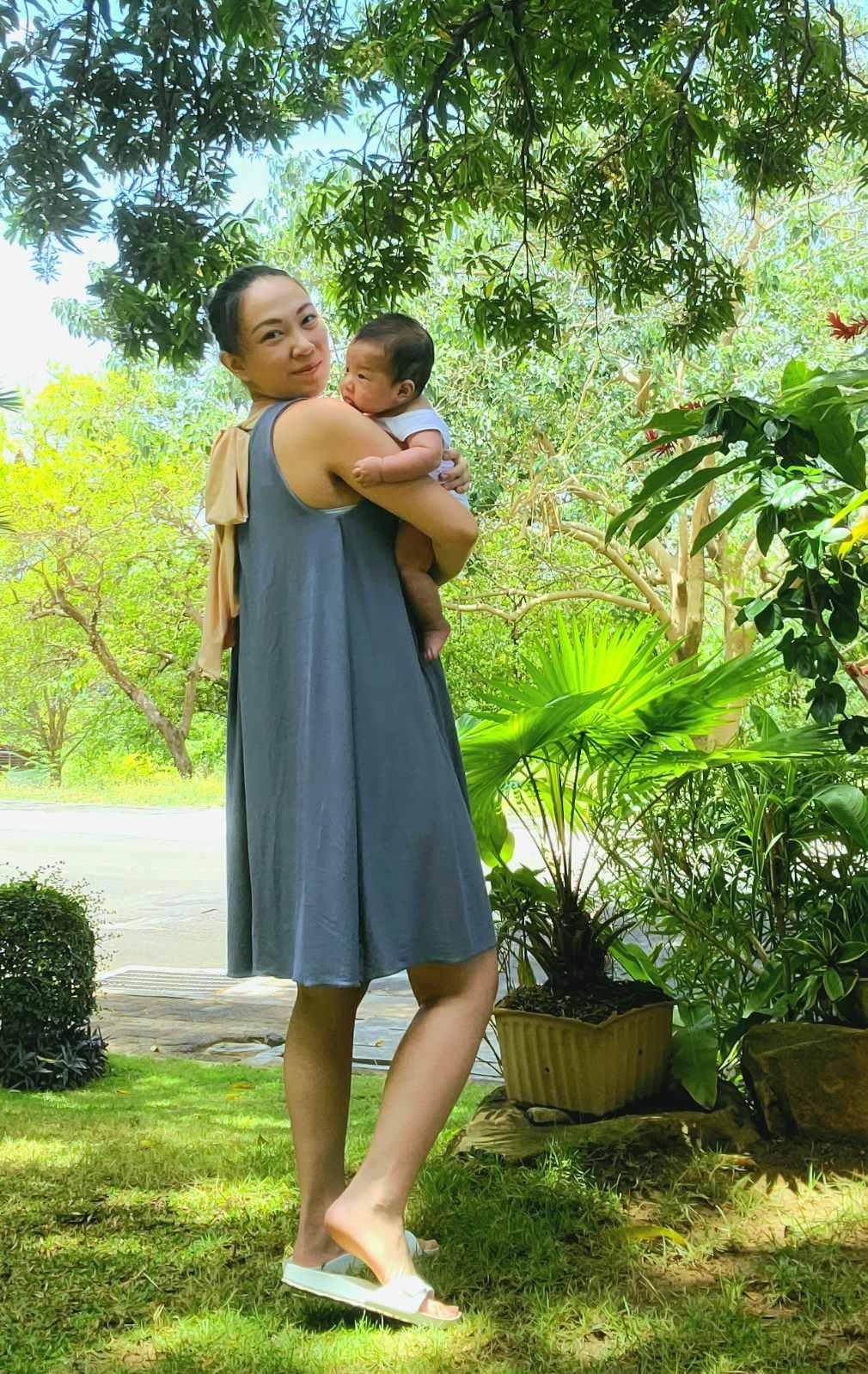 La Señorita Elaine Dress (Blue/Nude) | The Nest Attachment Parenting Hub